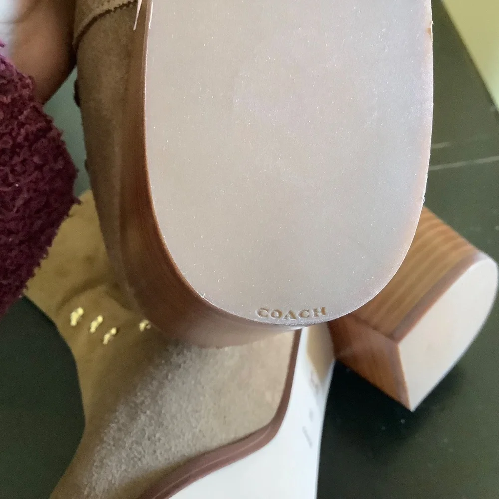 Coach Pauline Suede Bootie Western Style Coconut SZ 9 NWOT